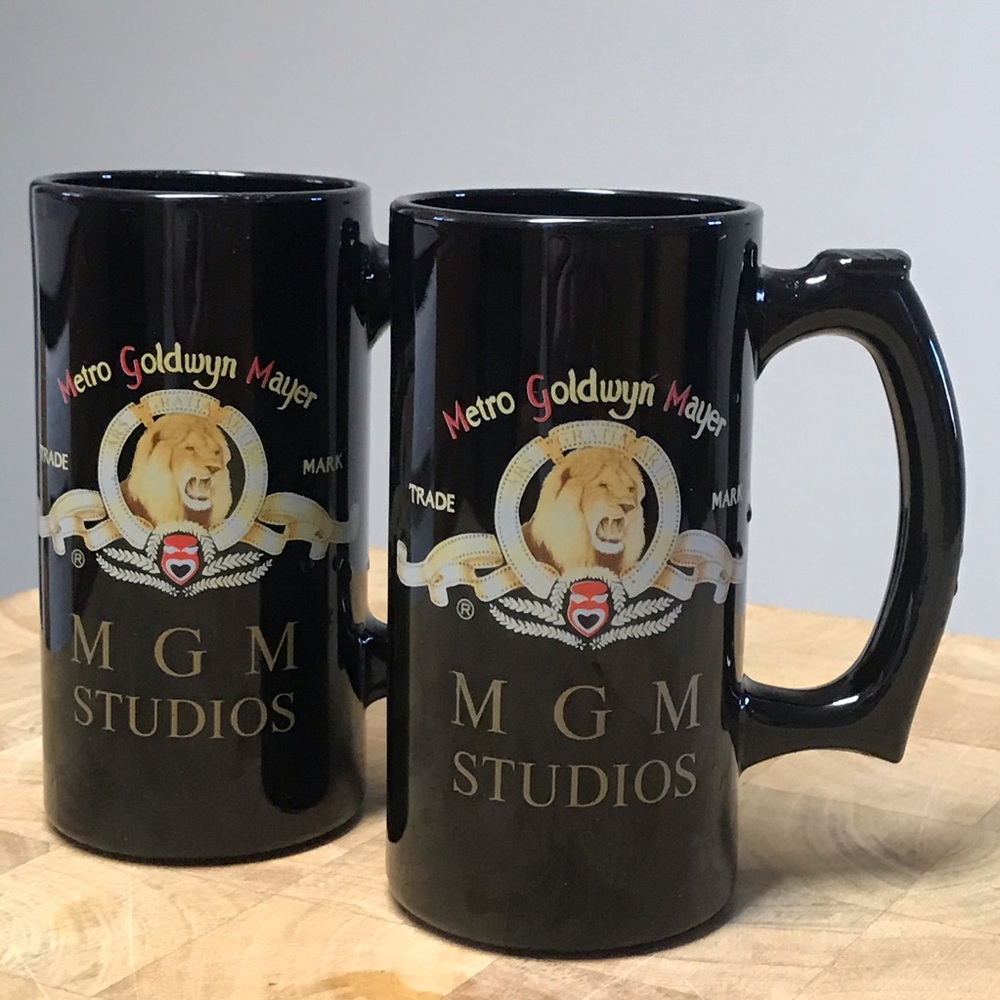 Pair of MGM Studios Black Ceramic 12 oz. Mugs